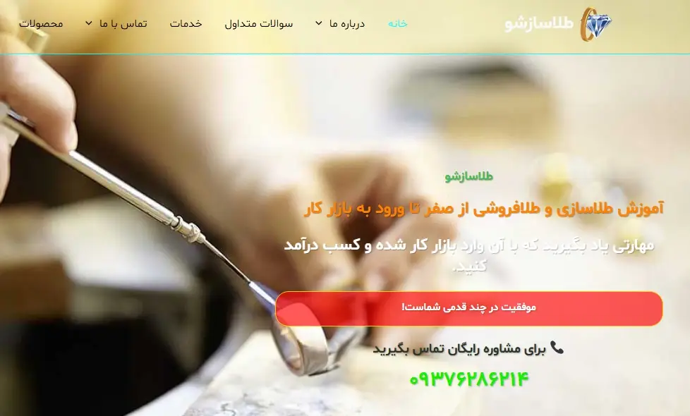 نمونه کار طراحی سایت-طلاسازشو